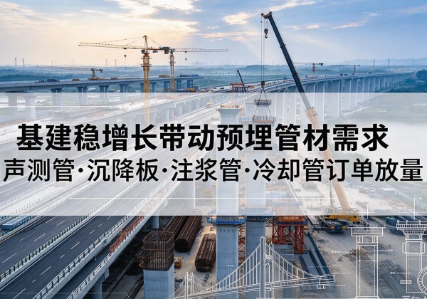安福基建稳增长带动预埋监测管材需求，声测管、沉降板、注浆管订单持续放量